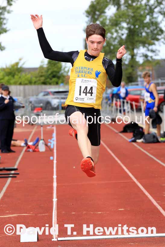 Boys Under-15s long jump, 2023 Northern Under-13s, Under-15s and Under-17s, Middlesbrough.  Photo: David T. Hewitson/Sports for All Pics